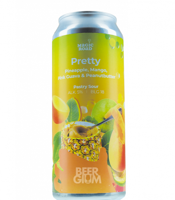 Magic Road Pretty - Pineapple, Mango, Pink Guava & Peanut Butter CANS 50cl